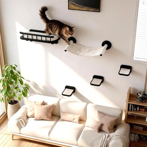 Cat Wall Shelves 5 in 1 Floating Cat Furniture Set, Up to 18lbs in Kuwait