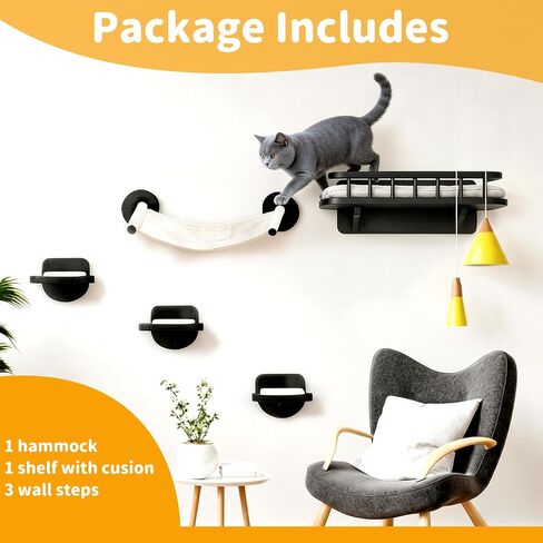 Cat Wall Shelves 5 in 1 Floating Cat Furniture Set, Up to 18lbs in Kuwait