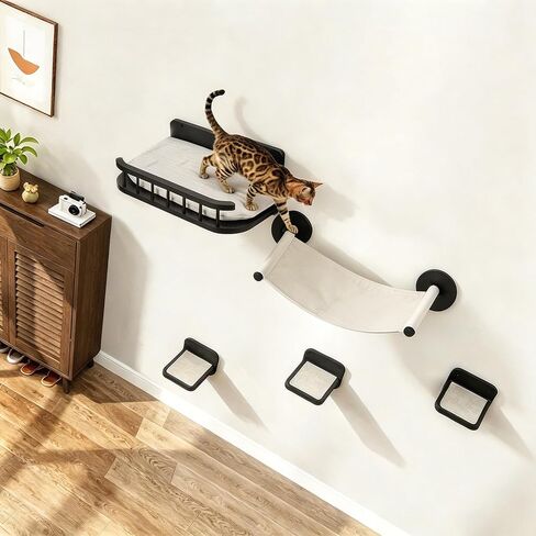 Cat Wall Shelves 5 in 1 Floating Cat Furniture Set, Up to 18lbs in Kuwait