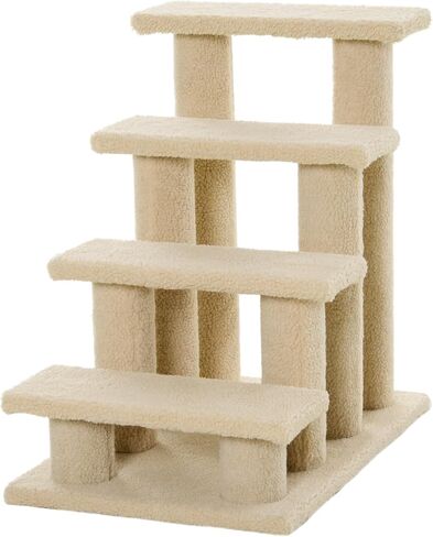PawHut 25" 4-Step Multi-Level Cat Scratching Post Gray in Kuwait