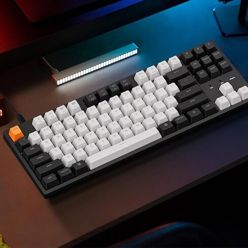 Keychron C1 Pro Custom Wired Mechanical Keyboard, TKL Layout RGB QMK/VIA Programmable Macro with Hot-swappable K Pro Red Switch OEM Profile Double-Shot PBT Keycaps Compatible for Mac Windows Linux in Saudi Arabia
