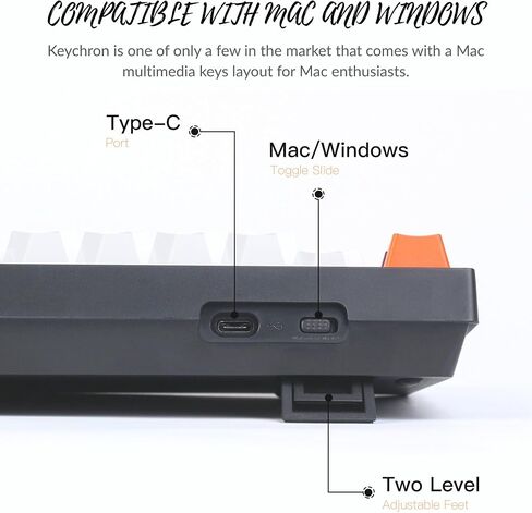 Keychron C1 Pro Custom Wired Mechanical Keyboard, TKL Layout RGB QMK/VIA Programmable Macro with Hot-swappable K Pro Red Switch OEM Profile Double-Shot PBT Keycaps Compatible for Mac Windows Linux in Saudi Arabia