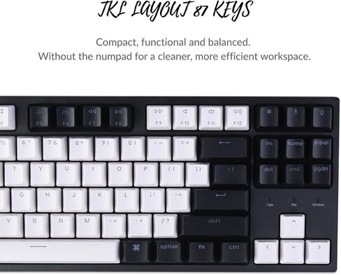 Keychron C1 Pro Custom Wired Mechanical Keyboard, TKL Layout RGB QMK/VIA Programmable Macro with Hot-swappable K Pro Red Switch OEM Profile Double-Shot PBT Keycaps Compatible for Mac Windows Linux in Saudi Arabia