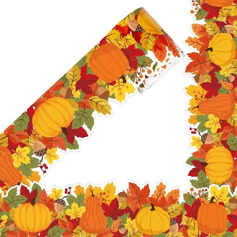 65.6ft Fall Bulletin Board Borders, Fall Bulletin Board Decorations Scalloped Border Trim Rolled Borders Classroom Bulletin for Fall Decorations Autumn Thanksgiving in Saudi Arabia