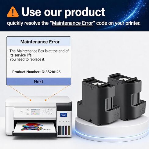 F170 Maintenance Box Compatible Replacement for Epson SC-F170 S210125 2Pack in Kuwait