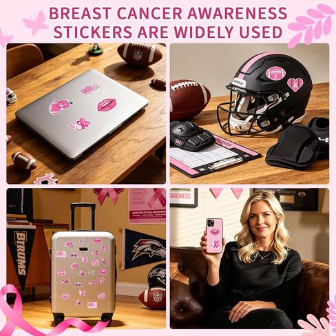 1000 PCS(2 Rolls) Breast Cancer Awareness Stickers Pink Ribbon Stickers in Saudi Arabia