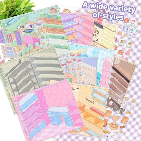 10 Sets Big Size 3D Room Sticker Scene Book DIY Kit in Saudi Arabia