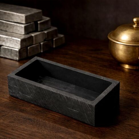 4pcs Graphite Ingot Molds, Heat-Resistant Up to 2000 Degrees High-Purity Metal Casting Molds for Gold Silver Copper Aluminum and Brass(Black) in Kuwait