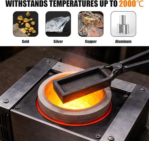 4pcs Graphite Ingot Molds, Heat-Resistant Up to 2000 Degrees High-Purity Metal Casting Molds for Gold Silver Copper Aluminum and Brass(Black) in Kuwait