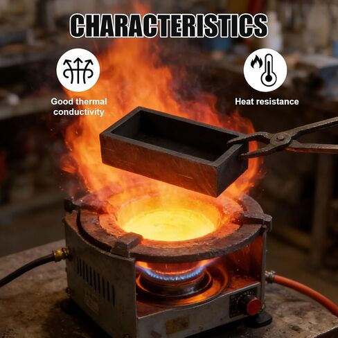 4pcs Graphite Ingot Molds, Heat-Resistant Up to 2000 Degrees High-Purity Metal Casting Molds for Gold Silver Copper Aluminum and Brass(Black) in Kuwait