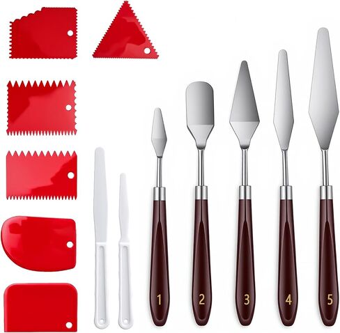 11 Pcs Painting Palette Knife Set, Palette Knives with Plastic Scrapers in Saudi Arabia