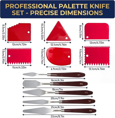 11 Pcs Painting Palette Knife Set, Palette Knives with Plastic Scrapers in Saudi Arabia
