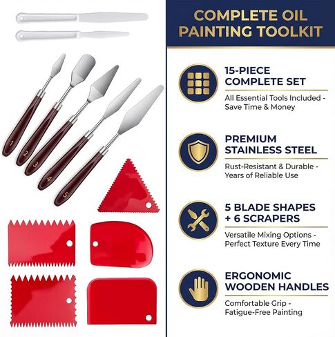 11 Pcs Painting Palette Knife Set, Palette Knives with Plastic Scrapers in Saudi Arabia
