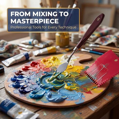 11 Pcs Painting Palette Knife Set, Palette Knives with Plastic Scrapers in Saudi Arabia