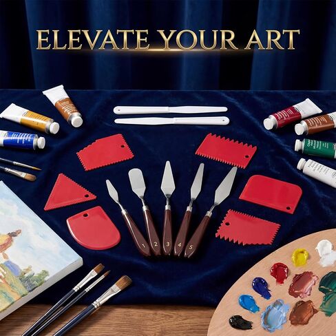 11 Pcs Painting Palette Knife Set, Palette Knives with Plastic Scrapers in Saudi Arabia