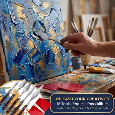 11 Pcs Painting Palette Knife Set, Palette Knives with Plastic Scrapers in Saudi Arabia
