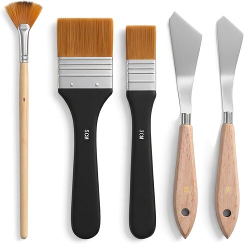 JJUNW 5Pcs Pallet Knife, Painting Knife Set, Brushes for Acrylic Oils Paints Brushes Sets, Oil Painting Supplies Paintings Kit, Knive Acrylic Paint for Oil Paint Supplies in Saudi Arabia