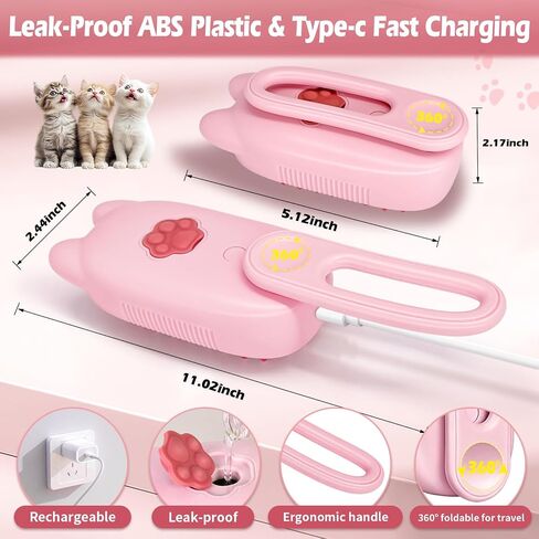Pet Steam Brush for Dogs and Cats, Spritz Defur Comb 3 in 1 Pet Rechargeable Steam Brush Tool for Long and Short Haired Cats and Dogs, Anti-Static, Shedding, Detangling, Massage & Combing (pink) in Saudi Arabia