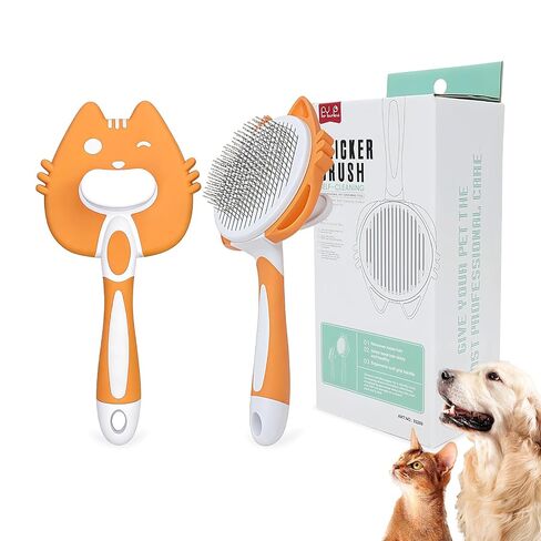 HOP Orange Self Cleaning Slicker Brush for Dogs&Cats for Shedding 17mm in Kuwait