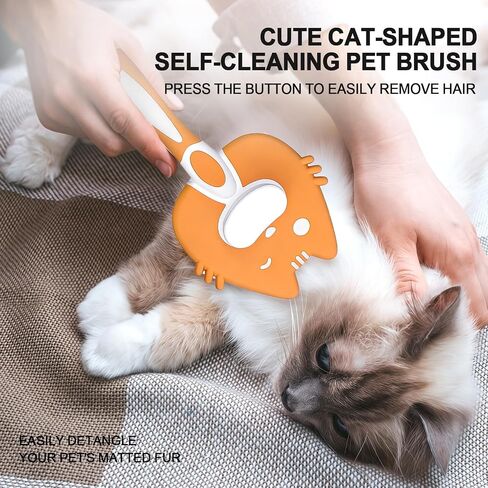 HOP Orange Self Cleaning Slicker Brush for Dogs&Cats for Shedding 17mm in Kuwait