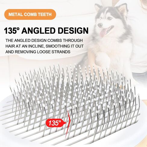 HOP Orange Self Cleaning Slicker Brush for Dogs&Cats for Shedding 17mm in Kuwait
