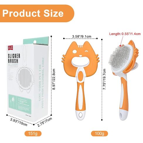 HOP Orange Self Cleaning Slicker Brush for Dogs&Cats for Shedding 17mm in Kuwait