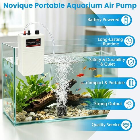 Outdoor Live Bait Aerator Portable Battery Powered Oxygen Pump Backup Aquarium Air Bubbler with Air Stone & Air Tubing for Outdoor Power Outage Fish Transportation in Saudi Arabia
