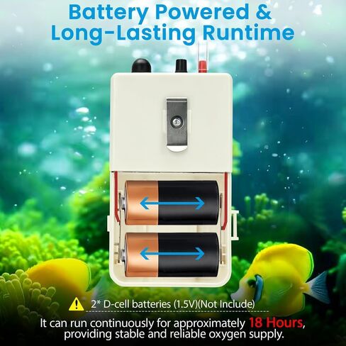 Outdoor Live Bait Aerator Portable Battery Powered Oxygen Pump Backup Aquarium Air Bubbler with Air Stone & Air Tubing for Outdoor Power Outage Fish Transportation in Saudi Arabia