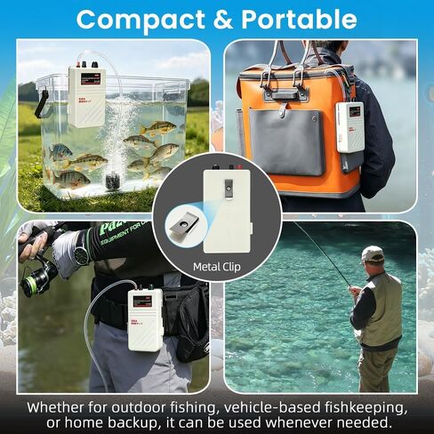 Outdoor Live Bait Aerator Portable Battery Powered Oxygen Pump Backup Aquarium Air Bubbler with Air Stone & Air Tubing for Outdoor Power Outage Fish Transportation in Saudi Arabia