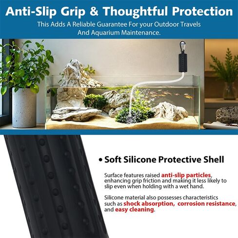 Mini Air Pump USB Aquarium Air Pump Portable Fish Tank Oxygen Pump Ultra Silent Oxygen Bubbler with Air Stone & Silicone Tube 1W Blcak in Saudi Arabia