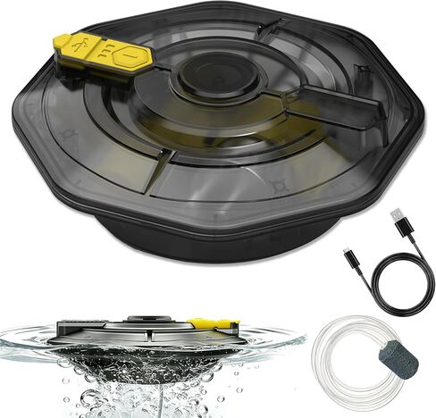Rechargeable Floating Aerator Pump - IPX7 Waterproof Portable Bait Bucket Aerator, Live Bait Aerator for Fishing, 40H+ Battery for Power Outage, Fish Tank Bubbler for Live Minnows in Saudi Arabia