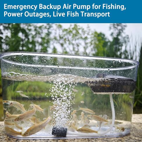 Rechargeable Floating Aerator Pump - IPX7 Waterproof Portable Bait Bucket Aerator, Live Bait Aerator for Fishing, 40H+ Battery for Power Outage, Fish Tank Bubbler for Live Minnows in Saudi Arabia