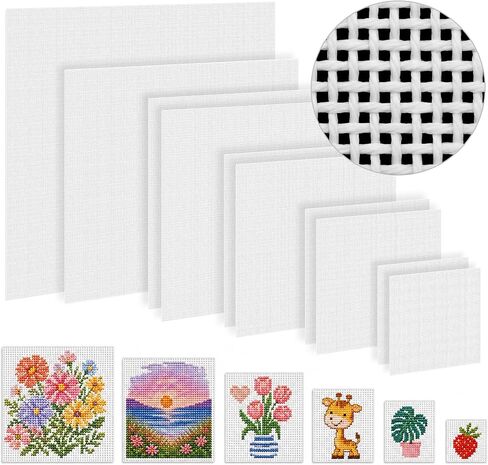 Knitgrip 15 Pcs 18 Mesh Needlepoint Canvas, 6 Rectangular Sizes in Saudi Arabia