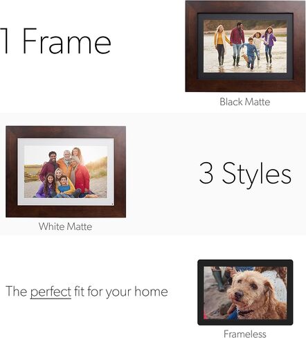 Brookstone PhotoShare 14" Smart Digital Picture Frame, Send Pics from Phone to Frames, WiFi, 8 GB, Holds 5,000+ Pics, HD Touchscreen, Premium Espresso Wood, Easy 1-min Setup in Kuwait
