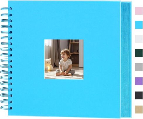 Artmag 8 x 8 Inch DIY Scrapbook Album with Window Hardcover Kraft Blank Paper Scrap Book with 40 Sheets (80 Pages) Photo Album for Guest Book, Family Wedding Anniversary (Dark Green) in Kuwait