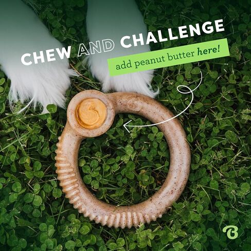Benebone Ring Dog Chew Toy for Aggressive Chewers, Real Bacon, Medium in Kuwait