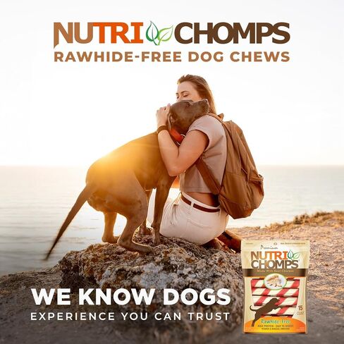 NutriChomps Dog Chews, 6-inch Twists, Real Chicken Flavor, 15 Count in Kuwait