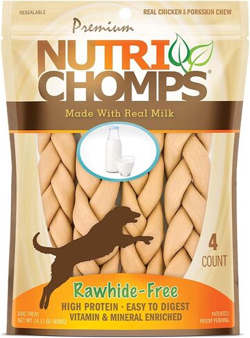 NutriChomps Dog Chews, 6-inch Twists, Real Chicken Flavor, 15 Count in Kuwait