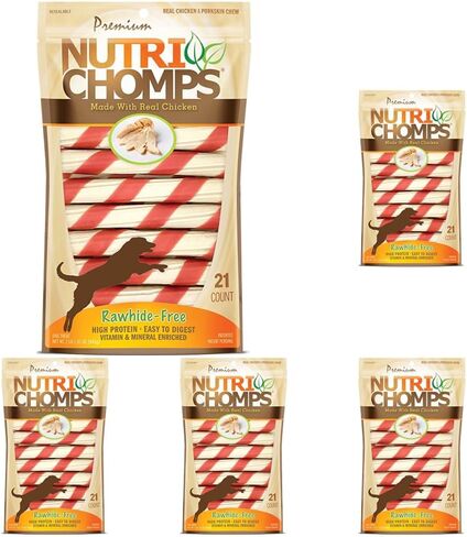 NutriChomps Dog Chews, 6-inch Twists, Real Chicken Flavor, 15 Count in Kuwait