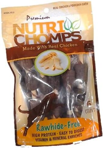 NutriChomps Dog Chews, 6-inch Twists, Real Chicken Flavor, 15 Count in Kuwait