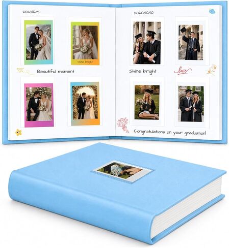 128 Pockets Photo Album with Writing Space, Front Window, For Polaroid Photo Albums 3 Inch Compatible with Fujifilm Instax Mini 12 11 9 8 7s 40 EVO, Polaroid 300, HP Sprocket, K-pop Photocards (Pink) in Kuwait