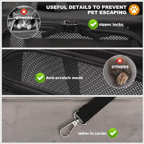 pidipiti 18x12x11 top Expandable pet Carrier for Allegiant Frontier Airline in Kuwait
