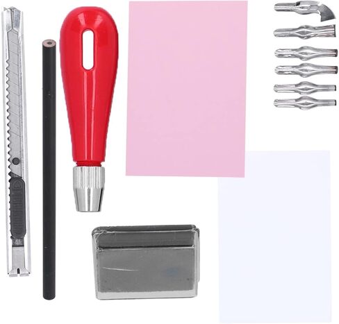Carving Rubber Stamp Kit with Block Printmaking Tools and Mixed Set of Cutter Tools for Printmaking and Crafting in Kuwait