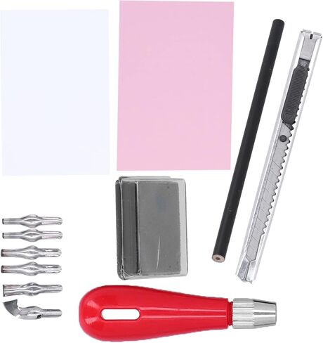 Carving Rubber Stamp Kit with Block Printmaking Tools and Mixed Set of Cutter Tools for Printmaking and Crafting in Kuwait