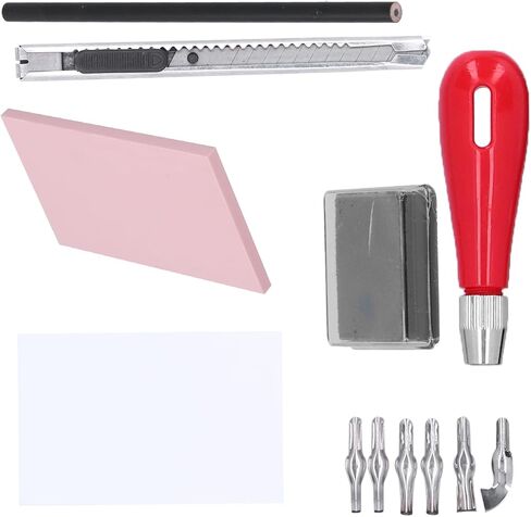 Carving Rubber Stamp Kit with Block Printmaking Tools and Mixed Set of Cutter Tools for Printmaking and Crafting in Kuwait