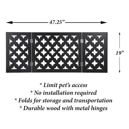  Indoor/Outdoor Solid Wood Crisscross Freestanding Foldable Adjustable 3-Section Pet Gate in Kuwait