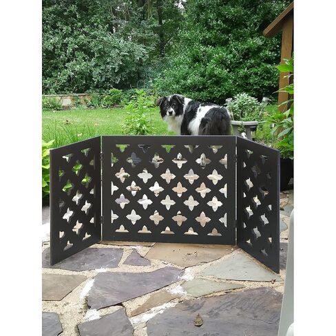  Indoor/Outdoor Solid Wood Crisscross Freestanding Foldable Adjustable 3-Section Pet Gate in Kuwait