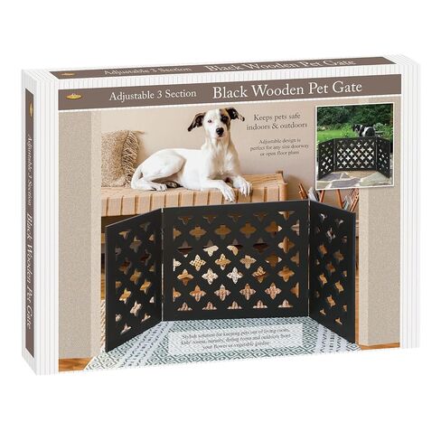  Indoor/Outdoor Solid Wood Crisscross Freestanding Foldable Adjustable 3-Section Pet Gate in Kuwait