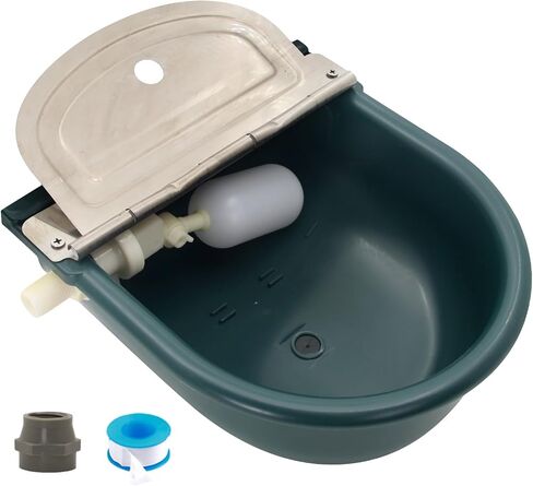 Automatic 1.2 Gallon Water Trough Cow Cattle Horse Water Bowls with Float Valve Livestock Tool Bowl for Cat Goat Sheep Dog Animal Drinking Equipment in Kuwait