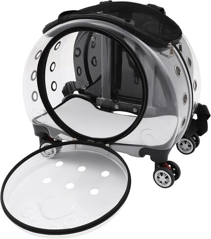 Cat Carrier with Wheels for Small Cats & Dogs, Rolling Pet Carrier, Black in Saudi Arabia